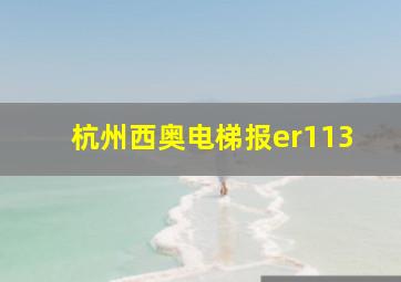 杭州西奥电梯报er113