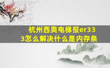 杭州西奥电梯报er333怎么解决什么是内存条