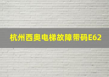 杭州西奥电梯故障带码E62