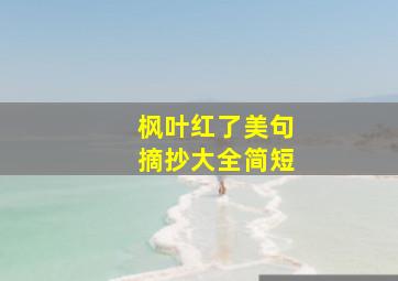 枫叶红了美句摘抄大全简短