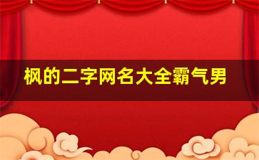 枫的二字网名大全霸气男