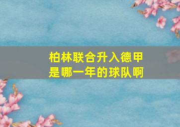 柏林联合升入德甲是哪一年的球队啊