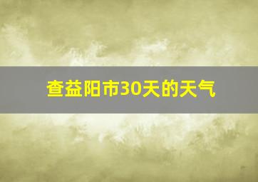 查益阳市30天的天气