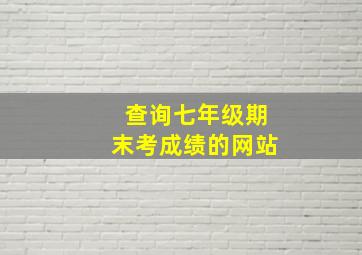 查询七年级期末考成绩的网站