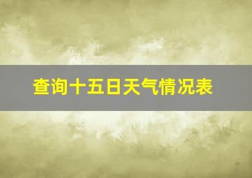 查询十五日天气情况表