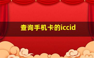 查询手机卡的iccid