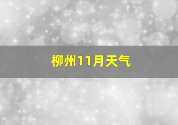 柳州11月天气