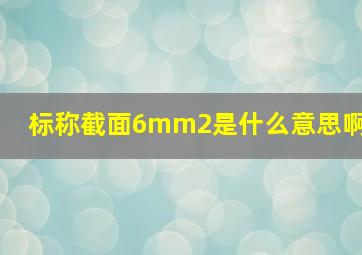 标称截面6mm2是什么意思啊