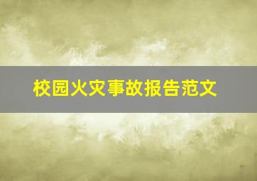 校园火灾事故报告范文