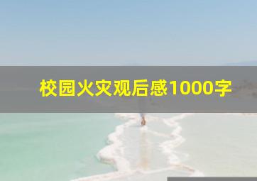 校园火灾观后感1000字