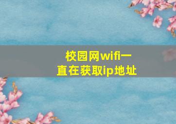 校园网wifi一直在获取ip地址