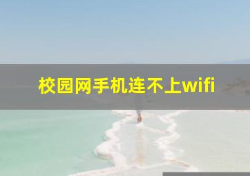 校园网手机连不上wifi