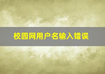 校园网用户名输入错误