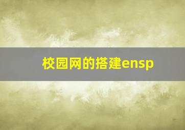 校园网的搭建ensp