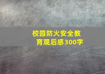 校园防火安全教育观后感300字