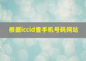 根据iccid查手机号码网站