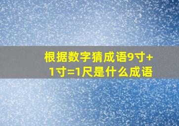 根据数字猜成语9寸+1寸=1尺是什么成语