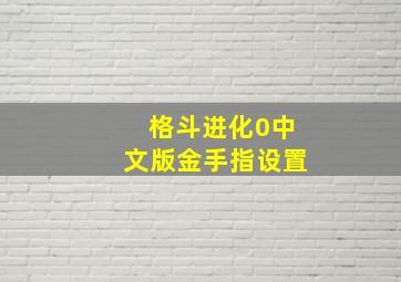 格斗进化0中文版金手指设置