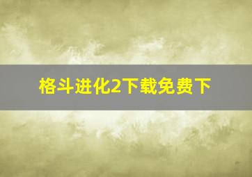 格斗进化2下载免费下