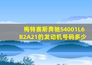 梅特赛斯奔驰S4001L6B2A21的发动机号码多少