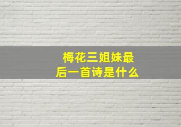 梅花三姐妹最后一首诗是什么