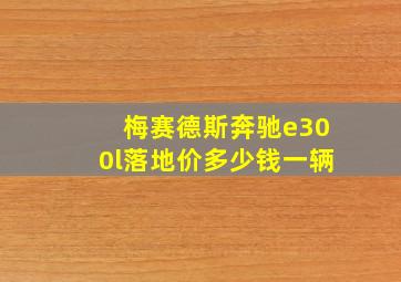 梅赛德斯奔驰e300l落地价多少钱一辆