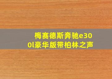 梅赛德斯奔驰e300l豪华版带柏林之声