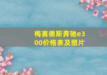 梅赛德斯奔驰e300价格表及图片