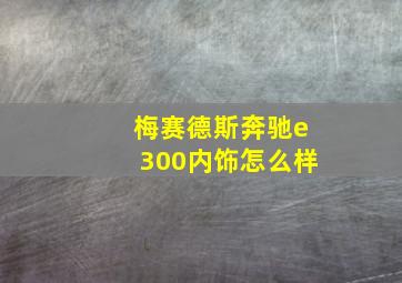 梅赛德斯奔驰e300内饰怎么样