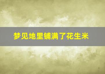 梦见地里铺满了花生米