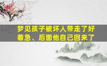 梦见孩子被坏人带走了好着急、后面他自己回来了