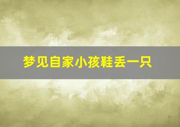 梦见自家小孩鞋丢一只