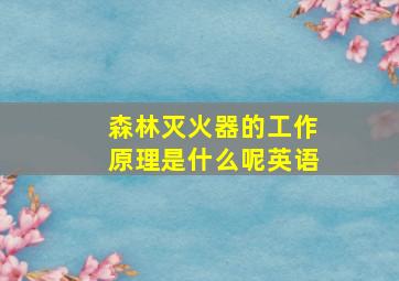 森林灭火器的工作原理是什么呢英语