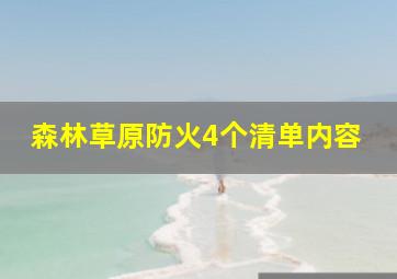 森林草原防火4个清单内容