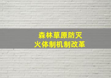 森林草原防灭火体制机制改革