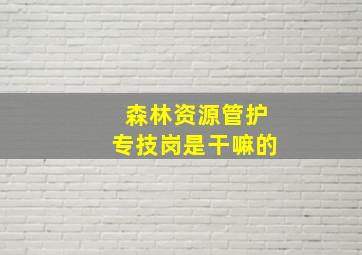 森林资源管护专技岗是干嘛的