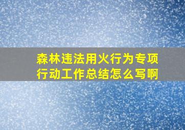 森林违法用火行为专项行动工作总结怎么写啊