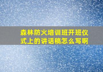 森林防火培训班开班仪式上的讲话稿怎么写啊