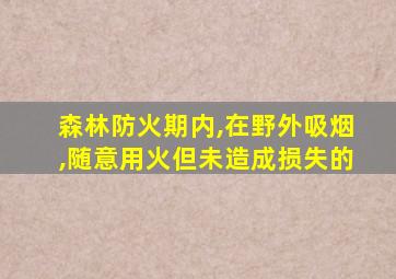 森林防火期内,在野外吸烟,随意用火但未造成损失的