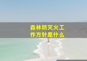 森林防灭火工作方针是什么