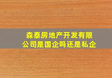 森泰房地产开发有限公司是国企吗还是私企