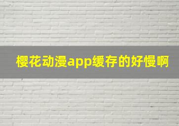 樱花动漫app缓存的好慢啊