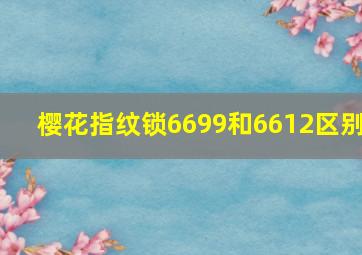 樱花指纹锁6699和6612区别