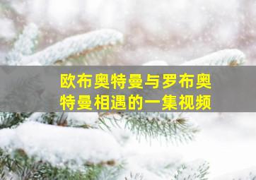 欧布奥特曼与罗布奥特曼相遇的一集视频