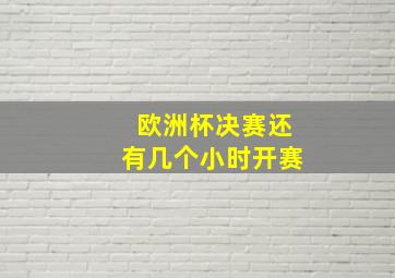 欧洲杯决赛还有几个小时开赛