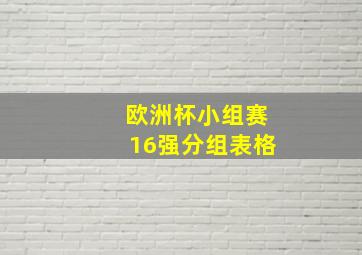 欧洲杯小组赛16强分组表格