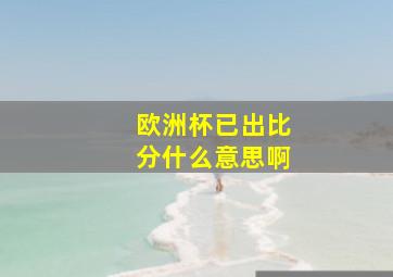 欧洲杯已出比分什么意思啊