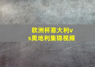 欧洲杯意大利vs奥地利集锦视频