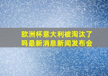 欧洲杯意大利被淘汰了吗最新消息新闻发布会