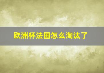 欧洲杯法国怎么淘汰了